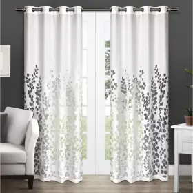Eh8040-01 Exclusive Home 2-96g Chatra Faux Silk Grommet Top Curtain Panel Pair 54 Inch X96 Wint