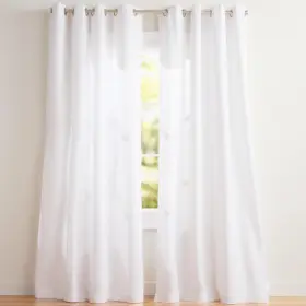 Eh8091-06 Exclusive Home 2-84g Loha Linen Grommet Top Curtain Panel Pair 84 Inch X54 Winter White