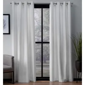 Eh8130-01 Exclusive Home 2-84g London Textured Linen Room Darkening Blackout Grommet Top Curt