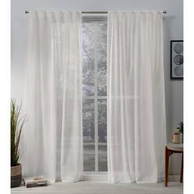 Exclusive Home Eh8324-02 Belgian Sheer Hidden Tab Top Curtain Panel Pair 50 Inch X108 Sno