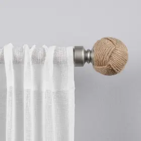Er1006-01 Exclusive Home 66120 Rope Knot 1 Inch Curtain Rod And Coordinating Finial Set Matte Si