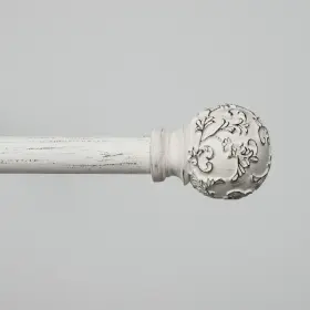 Er1015-04-3672 Exclusive Home Vine 1 Inch Curtain Rod And Finial Set Distressed White Adjustab