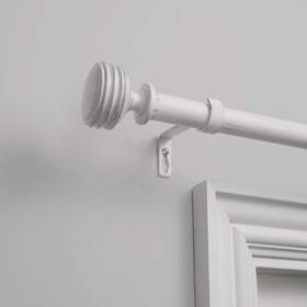 Exclusive Home Er1021-01 Duke 1 Inch Curtain Rod And Coordinating Finial Set Distressed Wh