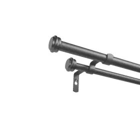 Er1025-02 Exclusive Home 66120 Topper Double Curtain Rod And Finial Set Gunmetal 66 Inch -120