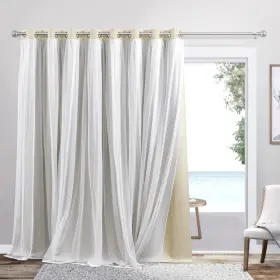 Ya013610dsehc1 Exclusive Home Catarina Layered Room Darkening Blackout And Sheer Grommet Top