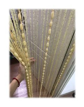 Eyotool 662565504951 Door String Curtain Flat Silver Ribbon Thread With Shaggy Tassel Room Divider