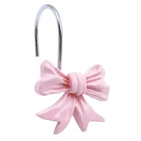 2025bowhook-1 Faitove Bow Shower Curtain Hooks Decorative Pink Cute Knot Rings R