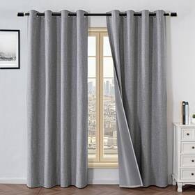 Fancyroof Duscnaa4-gmlg5272d 100% Blackout Curtains 72 Inch Length 2 Panels Set Black Out For Li