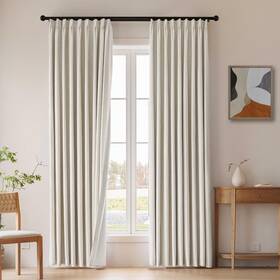 Fapliglisy Yjschz-84natural Natural Linen Pinch Pleated Blackout Curtains 2 Panels 40 Inch Wx84 L Inches Long