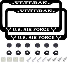 Fdchtungs Lpf-100 2pcs For Us Air Force License Plate Frames Matte Black Aluminum P