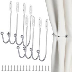 Fdclixuvol 5158okvu5910 8 Pcs Metal Curtain Holdbacks Tiebacks Wall Mounted Curtains Hooks Deco