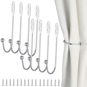 5158okvu5910 Fdclixuvol 8 Pcs Metal Curtain Holdbacks Tiebacks Wall Mounted Curtains Hooks Deco