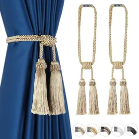 12186-a Fenghuangwu Magnetic Curtain Tiebacks 2pack Tassel Modern Handmade Decorative Holdback