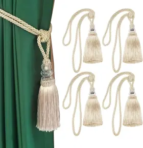 Fenghuangwu 313035173138 Tassel Curtain Tiebacks Handmade Tie Backs Elegant Crystal