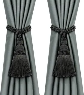 Fenghuangwu 313044213238 2 Pack Curtain Tie Backs Rope Tassels For Curtains Drape Tiebacks Ha