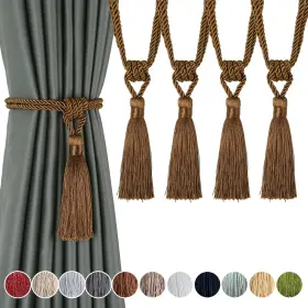 Fenghuangwu 680306677191 Curtain Tiebacks Tassel Tie-backs Rope Tie Backs Handmade Ho