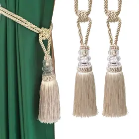 Fenghuangwu 680306677351 Tassel Curtain Tiebacks Handmade Tie Backs Elegant Crystal H