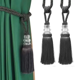 Fenghuangwu 680306677375 Tassel Curtain Tiebacks Handmade Tie Backs Elegant Crystal H