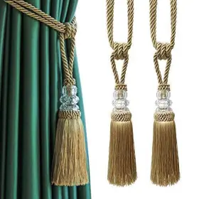 Fenghuangwu 680306677412 Tassel Curtain Tiebacks Handmade Tie Backs Elegant Crystal H