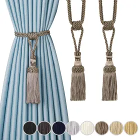 Fenghuangwu 680306677474 2pcs Curtain Tassel Tiebacks Handmade Tassels Tie-backs Rope Holdbac