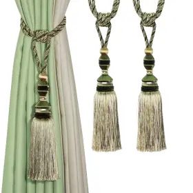 Fenghuangwu 680306679539 2pcs Curtain Tiebacks Tassel Elegant Tie Backs Holdbacks For De