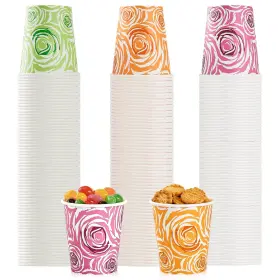 Fiksyk 744591935814 500 Pack 5oz Disposable Paper Cups Colorful Small Mouthwash