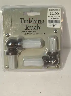 Finishing Touch 096042022711 Bay Window Rod Corner Connectors Antique Brown New Old Stock
