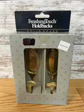 Finishingtouch 096042001204 Finishing Touch Solid Brass Holdbacks Curtain Hooks Vintage New Old Stock