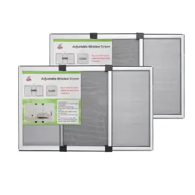 Flyzzz 606829354579 Adjustable Sliding Window Screen 19.68 Ftfth X 28-52ftft W White 2 Pack