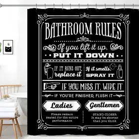 Focal20 795299507650 Funny Quotes Shower Curtains Cool Bathroom Rules Curtain Fun 72 X