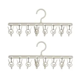 Fo2prhwg-16 Foshine Clothes Hanger 2 Pack With 8 Clips Drying Racks Windproof F... Fast Ship