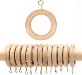 Fresh Craft Empire 050439509099 12 Pieces Handmade Wooden Drapery Rod Rings Curtain For 1- Inch C