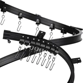 Fubeasi 786552945494 Black Flexible Bendable Ceiling Curtain Track Curved 3 M/ 9.8 Ft