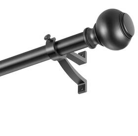 Fumlyate Fa-078 Matte Black Window Curtain Rods 72 To 144 Inch Adjustable Rod Heavy