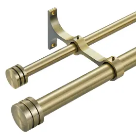 Fa-137 Fumlyate Double Curtain Rods With Aluminum End Cap And Full Enclosure Brackets 1- Inc