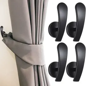 Furge 738780992702 4 Pieces Curtain Holdback Wall Mounted Hooks Drapery Tiebacks With Screws Met