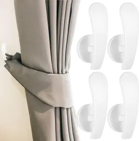 Fu-furge-3775 Furge 4 Pieces Curtain Holdback Wall Mounted Hooks Drapery Tiebacks