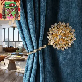 Furijing 445033041010 Magnetic Curtain Tie Backs Bling Tiebacks Crystal Holdbacks Curt