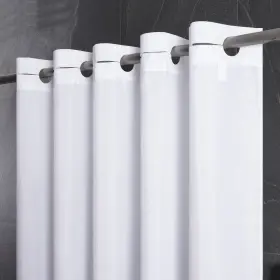 Furlinic 716852849628 White No Hook Small Stall Shower Curtain 36x72 Inch Polyester Fabric