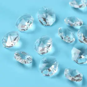 Ob14c100 Fushing 100pcs 1 Hole Clear Octagon Beads For Chandelier Curtain Suncatcher