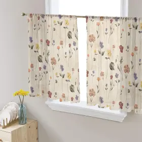 Futuregrace 059738942023 Semi Sheer Curtains 45 Inch Length Retro Small Floral Window Treatments Curt