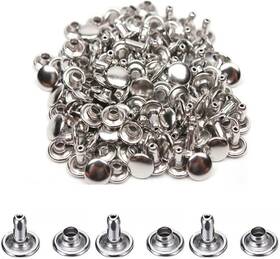 Fxionicon Fx00102-s 200sets Leather Rivets Sliver Metal Double Cap Snaps Studs For Clothes