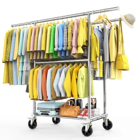 Ssc1w Fybee 100% Stainless Steel Heavy Duty Clothes Rack Load 960lbs Three Rods Clothing
