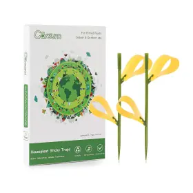 Garsum 414768450472 21 Traps Sticky Houseplant Gnat Yellow Insect Trap Indoor Fruit