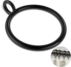 Ccr-15in Gasrons 50 Pack Metal Curtain Rings With Eyelets 1.5 Inch Inner Diameter Black