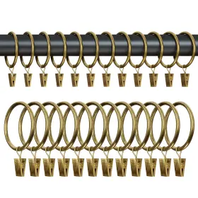 Cr-24c-15in-b Gasrons 24 Pack Bronze Metal Curtain Rings With Clips 1.5 Inch Inner Diameter Drapery