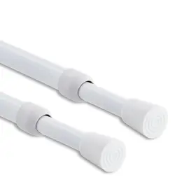 T-s1013-45-whpeb-2p Gcurtain 2pcs Shower Curtain Rod No Drilling Spring Tension 17-27 Inch 1/2