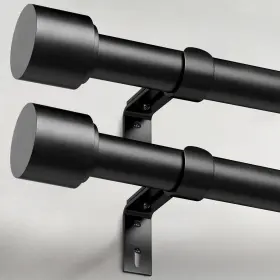 Geebobo 766157972866 2 Pack Black Curtain Rods For Windows 30 Inch -120 2pack