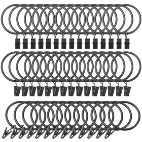 Genhakon 787502218996 100 Packs 2 Inch Metal Openable Curtain Rings With Clips Decorative Drapery