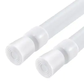 Ggxl-ky 796840206886 2 Pack Spring Tension Curtain Rods White Ajustable 53-98inchs 0.86inch Diame